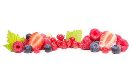 berries fruits on white background