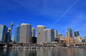 Darling Harbour in Sydney cityscape Australia