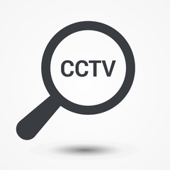 Privacy Concept: Magnifying Optical Glass With Words Cctv