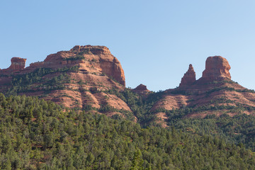 The natural beauty of the red rock canyons and sandstone.
