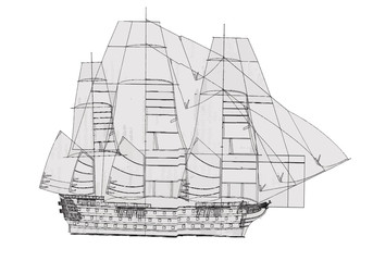 Ship with sail