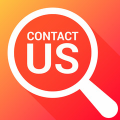 Marketing Concept: Magnifying Optical Glass With Words Contact Us