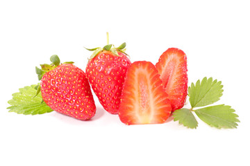 strawberry and leaf