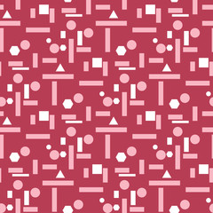 Geometric background. Red and beige seamless pattern