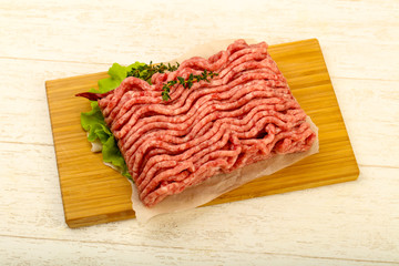 Raw minced beef meat