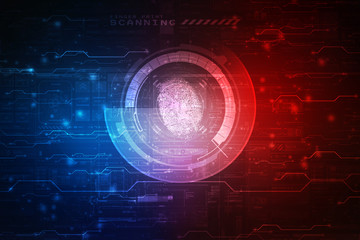 Fingerprint Scanning Technology Concept 2d Illustration