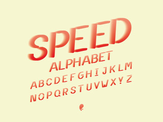 Speed alphabet. Vector alphabet 