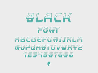 Slack font. Vector alphabet 
