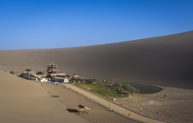 Singing Sand and New Moon Pool，Dunhuang