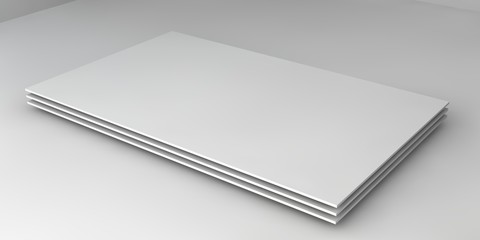 Illustration - a template of white business cards, paper on a white background.
