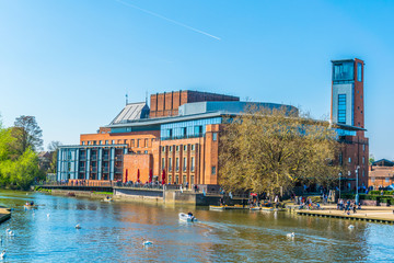 View of the Swan theatre hosting the Royal Shakespeare Company in Stratford upon Avon, England