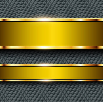 Business background gold, banners with gold metallic elements 