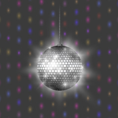 Disco ball discotheque music party night club dance equipment vector illustration.