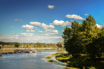 Fototapeta premium River dock on the river bank