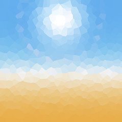 geometric sun in sky background