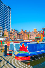 Boats at regency wharf in Birmingham, England