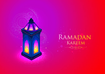 Illuminated lamp for Ramadan Kareem Greetings for Ramadan background