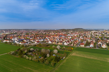 Fototapeta na wymiar Luftbild des Stuttgarter Stadtteils Weilimdorf