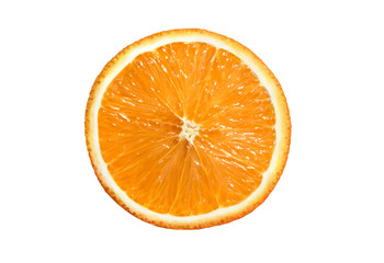 Slice of orange mandarin isolated on white background