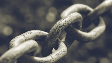 Close up of Chain in Black and White