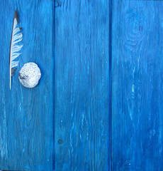 Wooden background texture blue old vintage aged flat lay