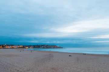 Fototapeta na wymiar Morning blue hour at Bondi Beach, Sydney.