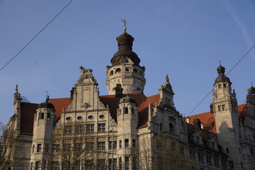 Fototapeta na wymiar New Town Hall (Neues Rathaus) in Leipzig, Germany