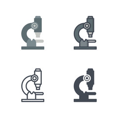 Microscope medical icon vector flat silhouette colored line