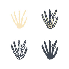 Obraz premium Finger broken bone medical icon vector flat silhouette colored line
