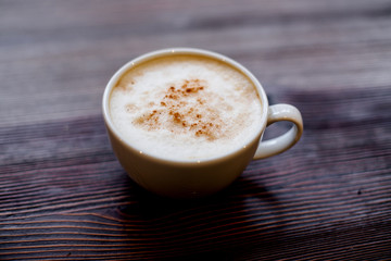 One cup of cappuccino.