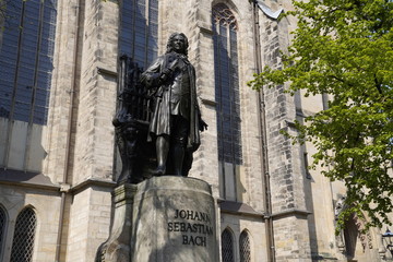 Statue of Johann Sebastian Bach in Leipzig, Germany
