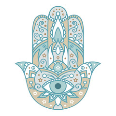 Vector illustration. Hamsa on a white background.
