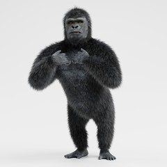 Realistic 3d Render of Gorilla