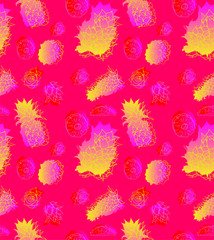 Tropical background with pineapple pattern.