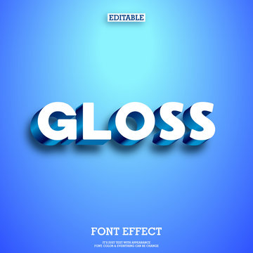 3d Gloss & Shine Text Effect With Shadow