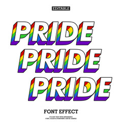 Pride Colorfull Font with Rainbow 3d effect