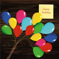 Balloons for the holiday and birthday and party.Yellow sheet 