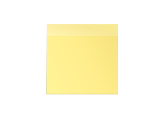 Yellow sheet of paper for notes. Sticker on white background. 