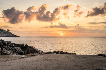 Castro marina sunrise on the rocks