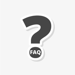 Frequently Asked Questions, FAQ sticker, simple vector icon