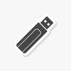 Usb flash memory sticker, simple vector icon