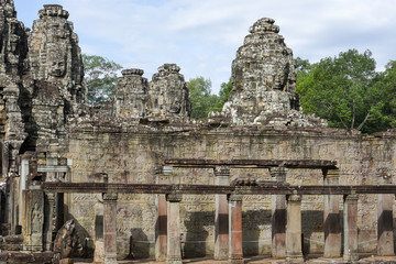 Fototapeta premium Faces of Bayon temple in Angkor Thom at Siemreap, Cambodia.