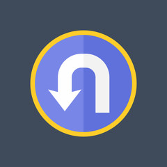 u turn sign
