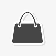 Women handbag sticker, simple vector icon