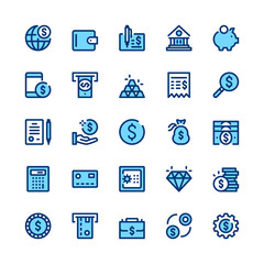 Banking, money, finance line icons set. Modern graphic design concepts, simple symbols, elements, pictograms collection. Minimal thin line design. Premium quality. Pixel perfect. Vector outline icons