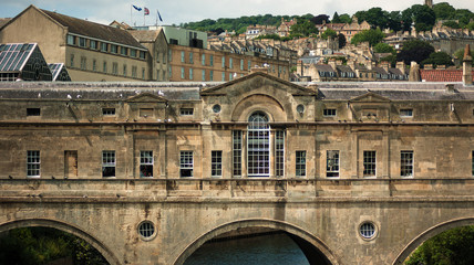 Fototapeta na wymiar The 18th century Pulteney Bridge in Bath, Somerset England United Kingdom UK