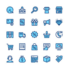 Ecommerce, internet commerce, online shopping line icons set. Modern graphic design concepts, simple symbols collection. Minimal thin line design. Premium quality. Pixel perfect. Vector outline icons