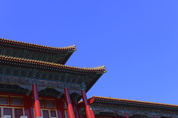 Beautiful buildings in the Forbidden City in China