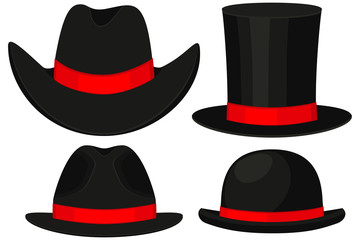 Colorful cartoon hat set 4 element