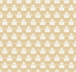 Retro royal background seamless pattern, great design for any purposes. Baroque pattern texture vector. Vintage pattern, seamless.